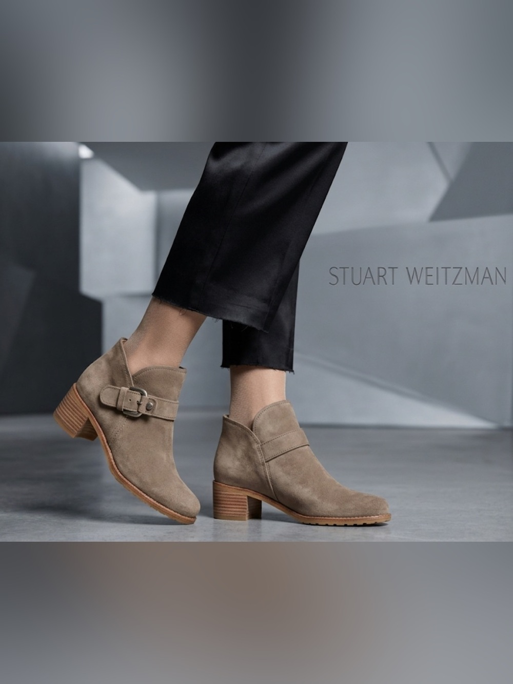 Authentic Stuart Weitzman luxury designer suede leather designer ankle boots 6